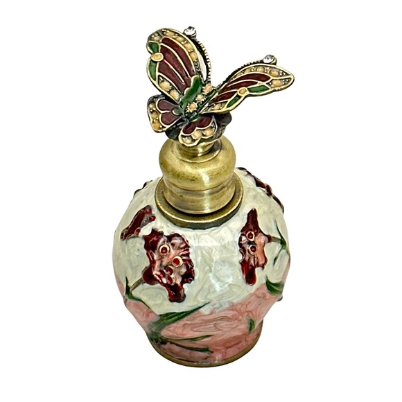 Evenchae Butterfly & Flowers Glass Perfume Bottle, 6 ml, Empty - w/Gift Bag - Picture 3 of 7